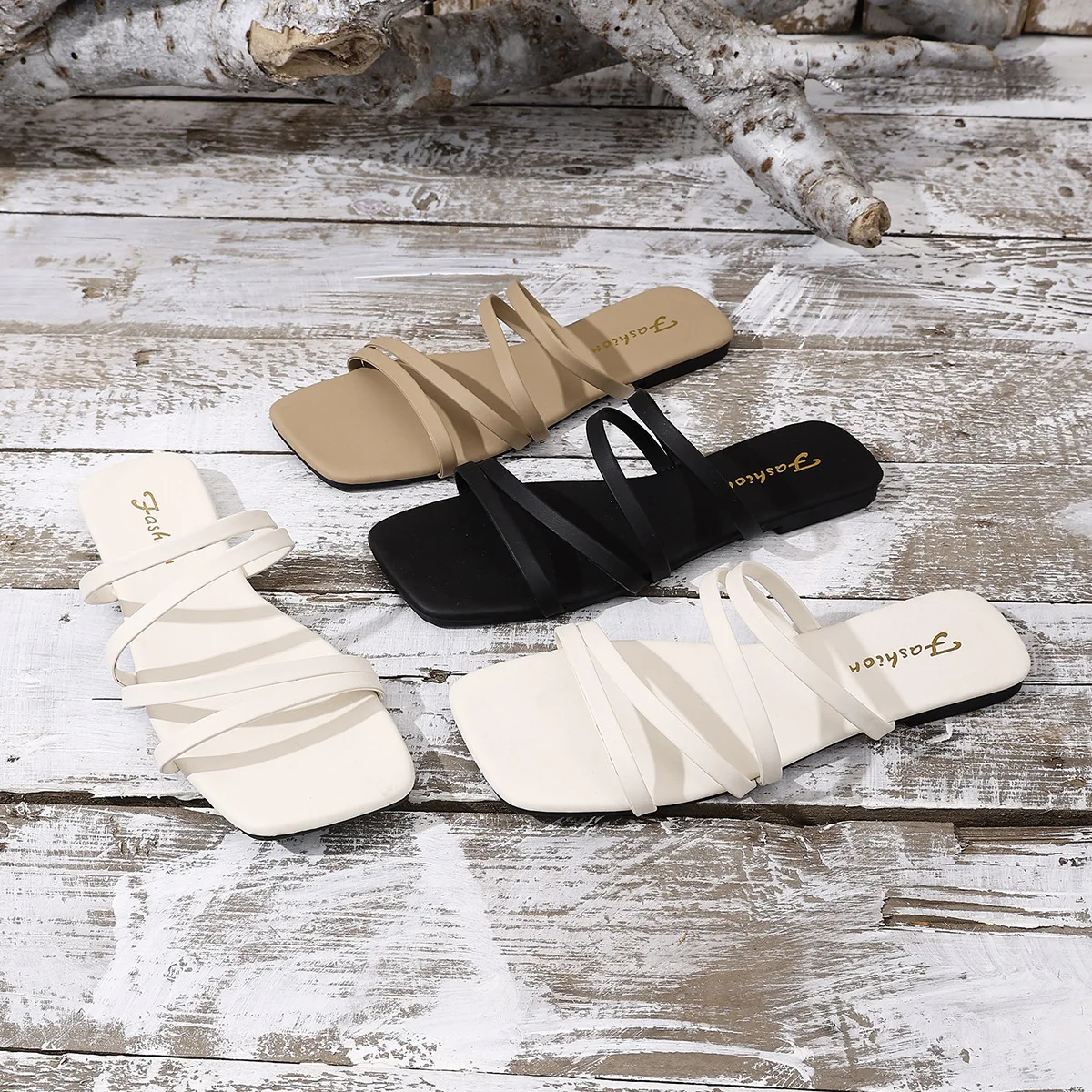 

Large Size Flat Slippers for Women, 2026 Summer New , One Line Slim Strap Slippers, Casual Beach Sandals for Women