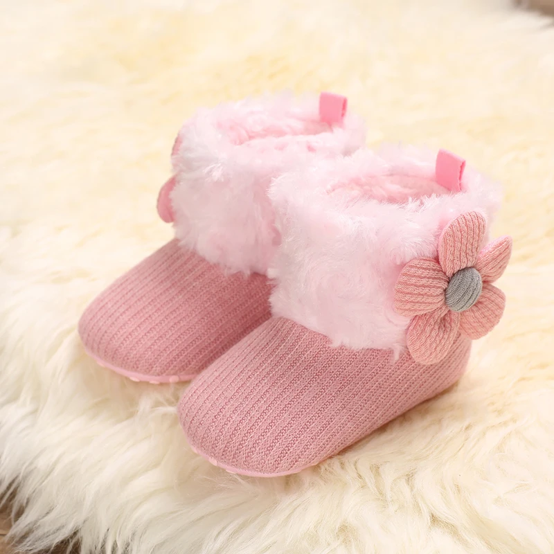 

New Fashion Comfortable Shoes Newborn Baby Girls Boys Soft Booties Flower Snow Boots Infant Toddler Newborn Warming Shoes