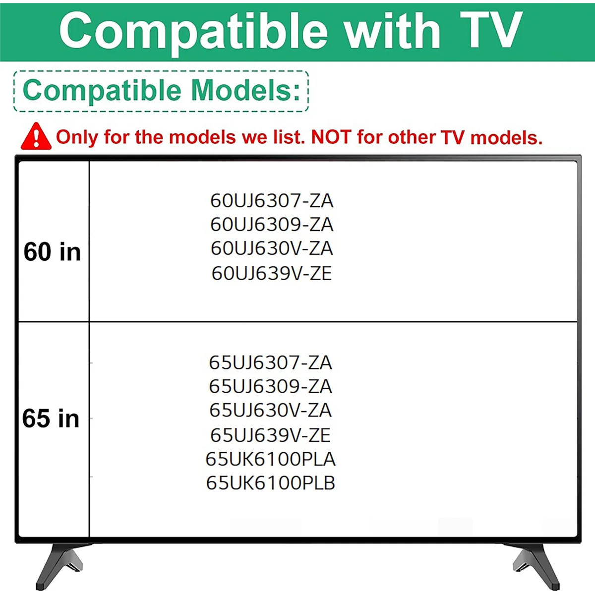 Dudukan TV Baru untuk Dudukan Pengganti TV LG untuk 60 65 Inci LG TV 60UJ6307 60UJ6309 65UJ6307 65UJ6309 Alas Dudukan TV dengan Sekrup