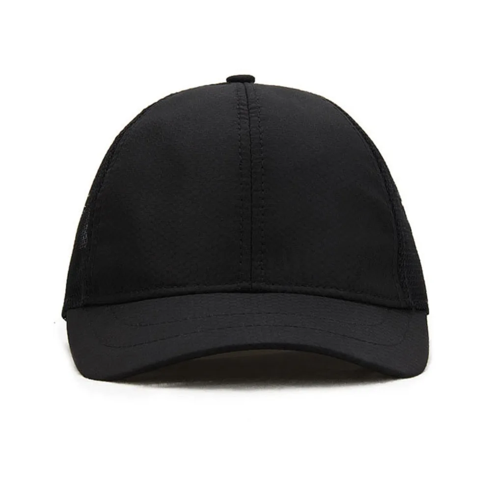 Casual Men's Quick-drying Hat Mesh Design Solid Color Short Brim Baseball Cap Ultra Thin Breathable Sun Visor Cap Unisex