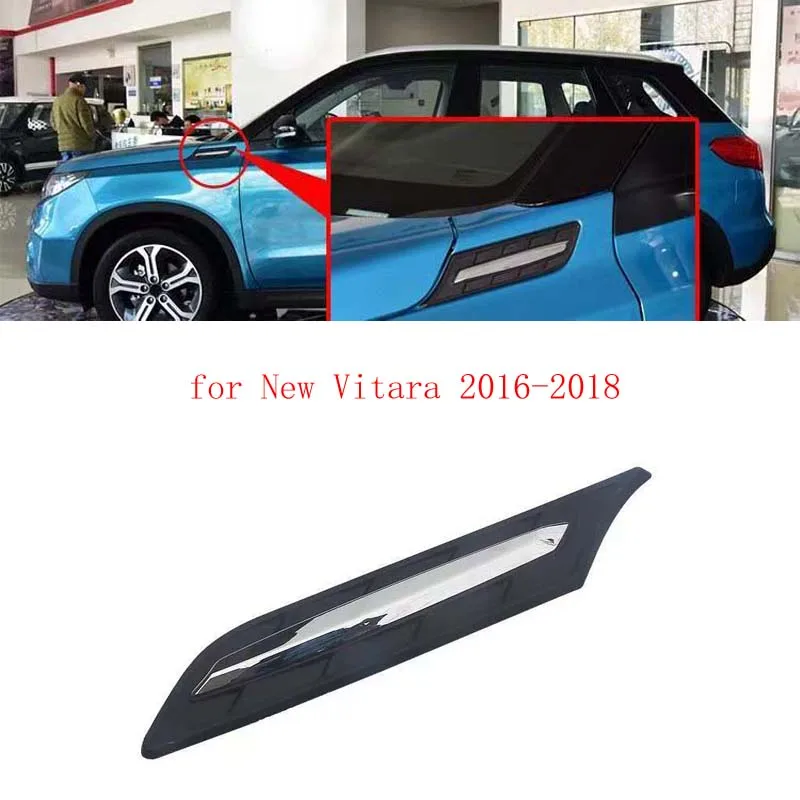 Car Front Fender Decorative Panel, Grey Chrome Trim Molding Garnish For Suzuki Vitara 2016-2018 Auto Exterior Accessories