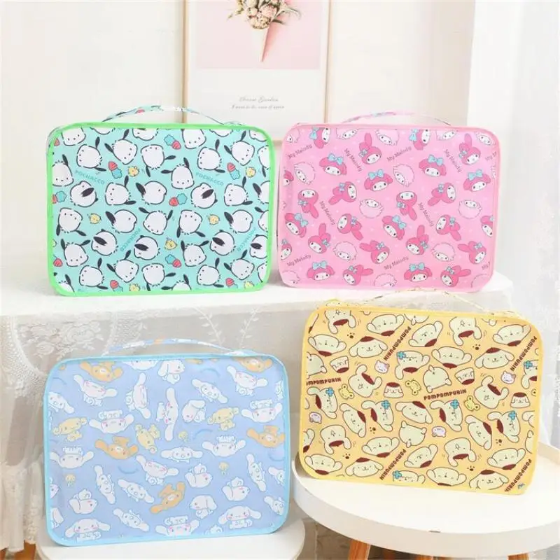 6 Pcs Kawaii Sanrio Hello Kitty Storage Bag Cartoon Kuromi My Melody Cinnamoroll Pochacco Portable Large Capacity Travel Storage