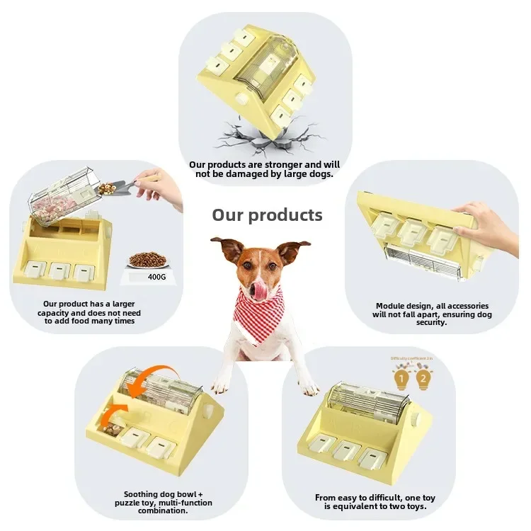 Pet dog educational ability hidden slow food filling dog food boredom training