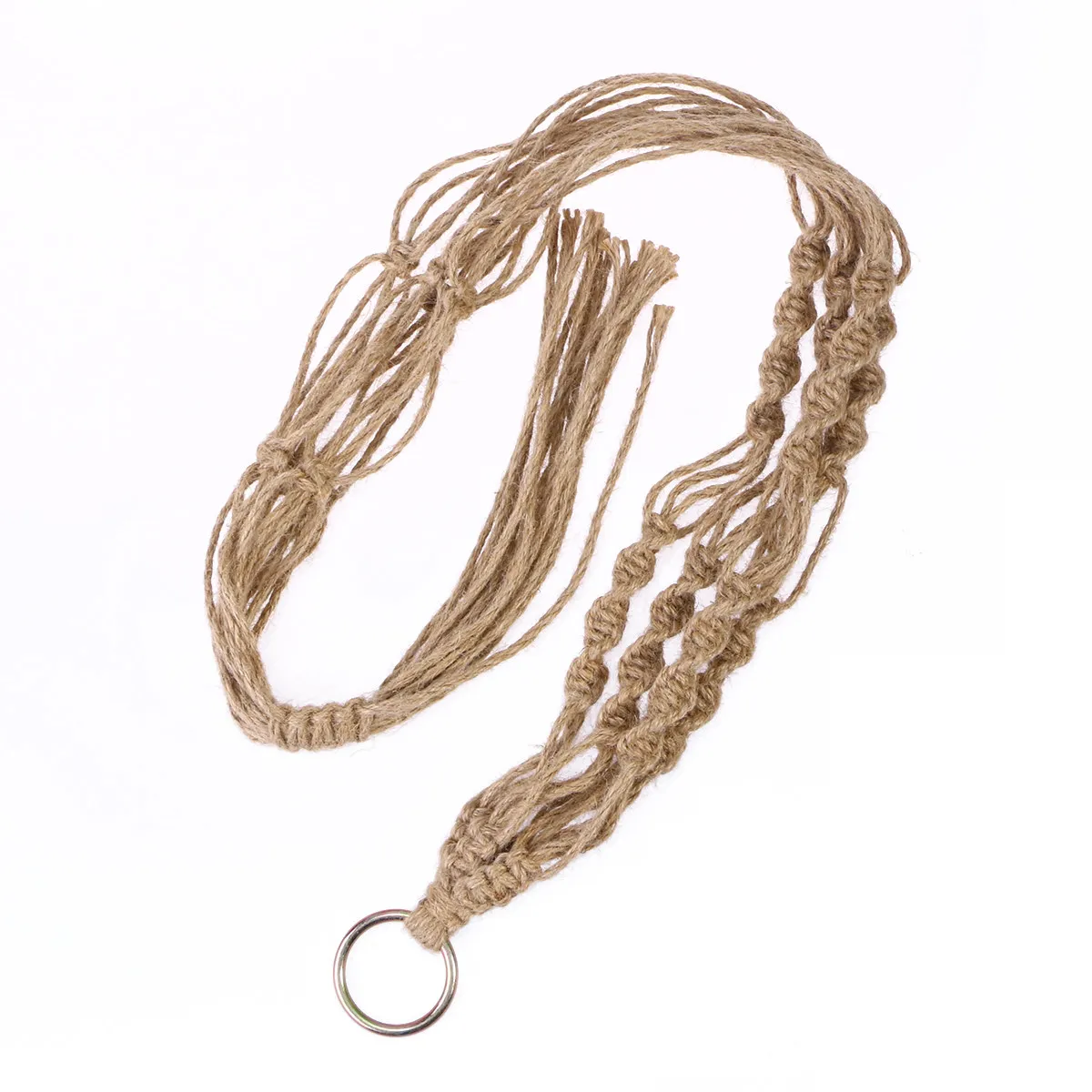 Macrame Plant Hanger Cotton Rope Indoor Outdoor Hanging Planter Holder for Round Square Pots Wall Decor
