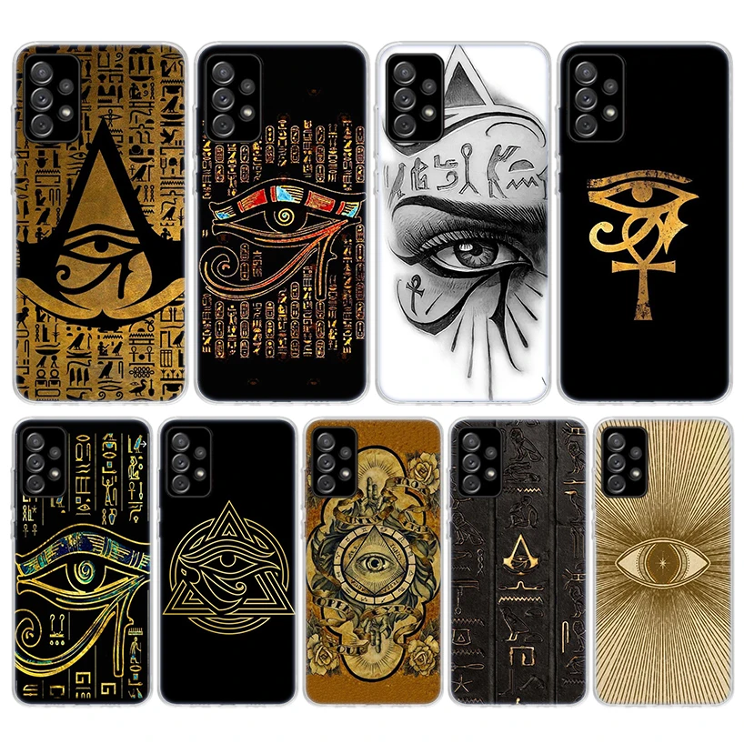 Sacred Eye of Horus Egypt Fresco Soft Phone Case For Samsung Galaxy A14 A13 A12 A15 A54 A53 A52 A55 A34 A33 A32 A35 A24 A23 A22