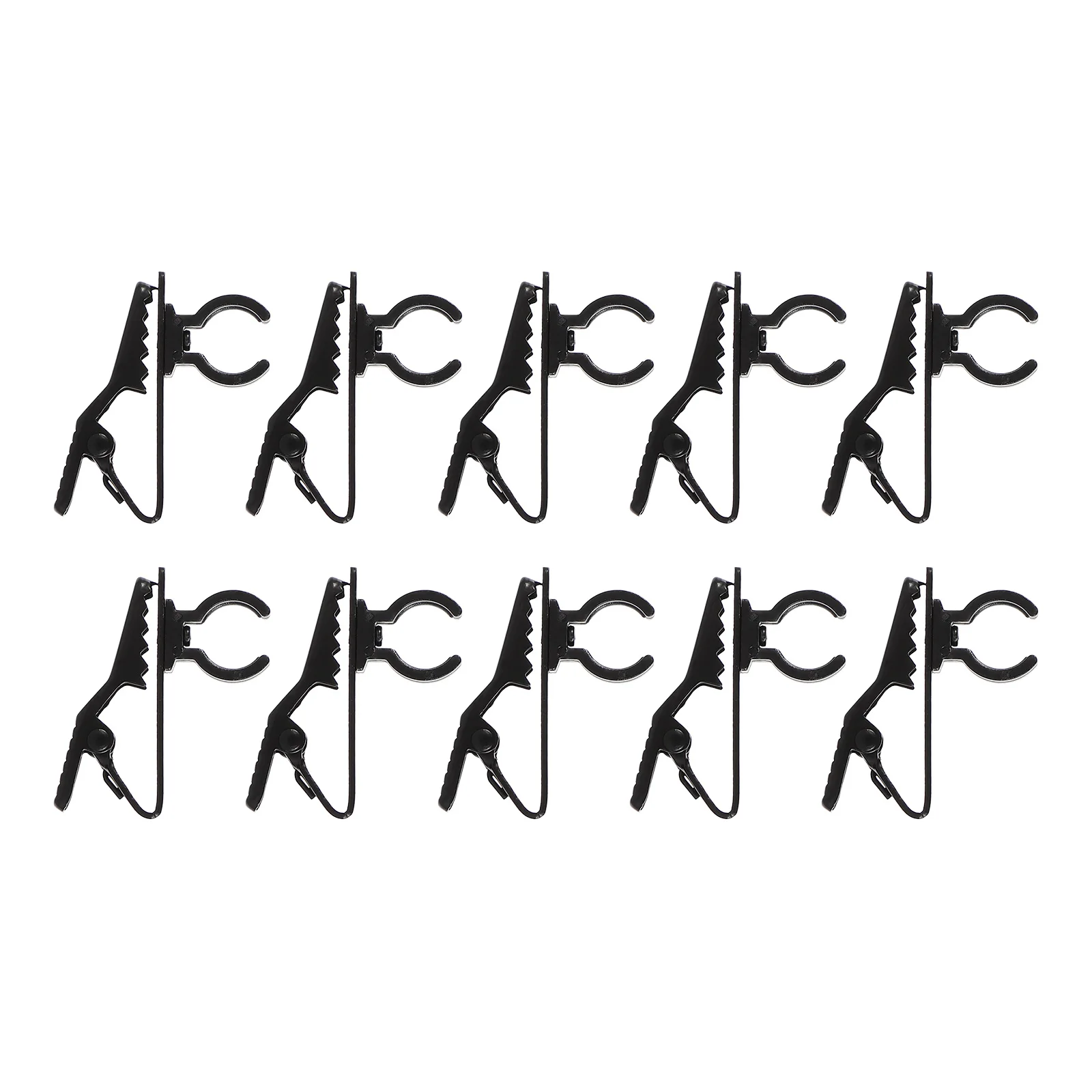 

10pcs Lavalier Microphone Clips Adjustable Metal Holders for Wired Mics Black Clamp Portable Lightweight Practical Functions Mic