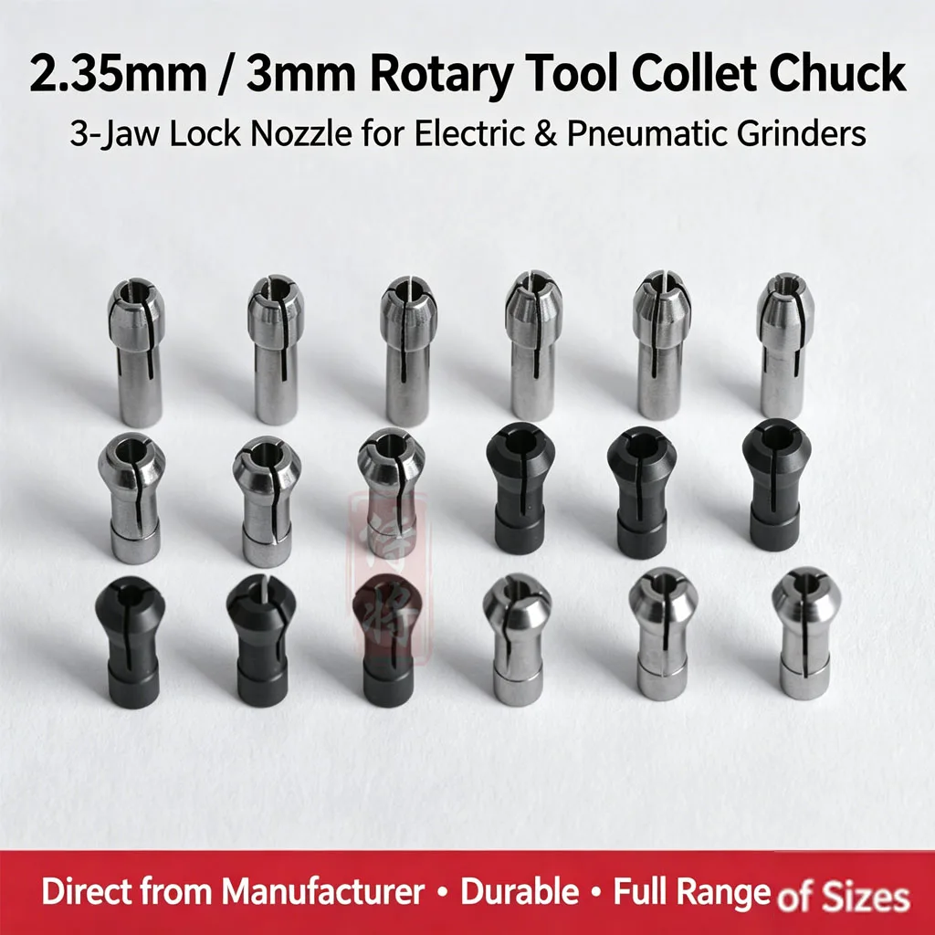 2.35mm /3mm Rotary Tool Collet Chuck - Pneumatic Electric Grinder Die Grinder Chuck Adapter, 3-Jaw Lock Nozzle for Engraving Pen