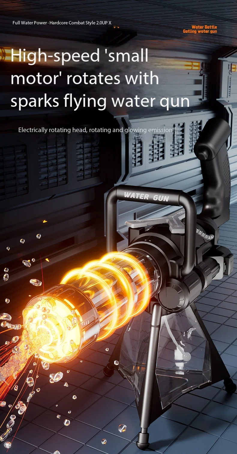 Elektrisch gatling waterpistool met led voor strand en zwembad_voghion.com