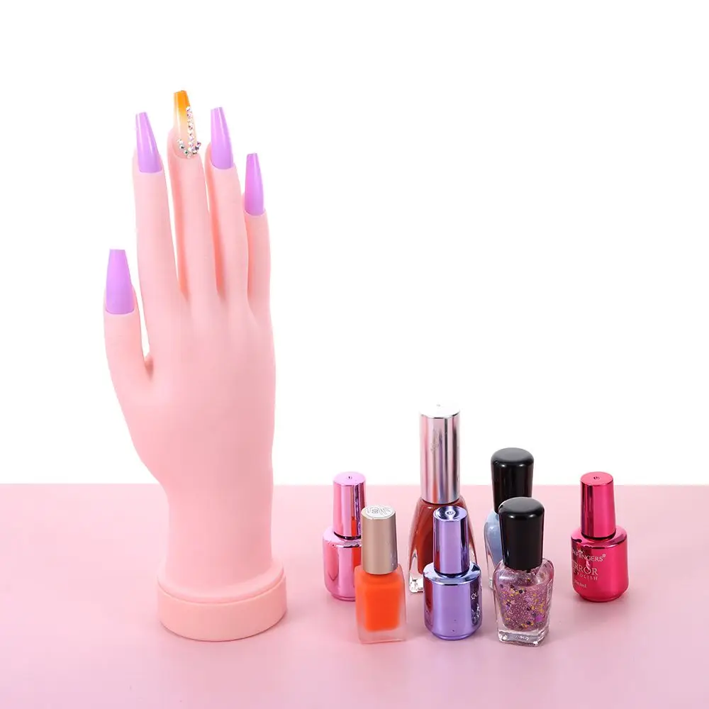 

Silicone Nail Art Hand Display Model Flexible Fake Hand Acrylic False Fingernails Nail Art Training Hand Practice Hand