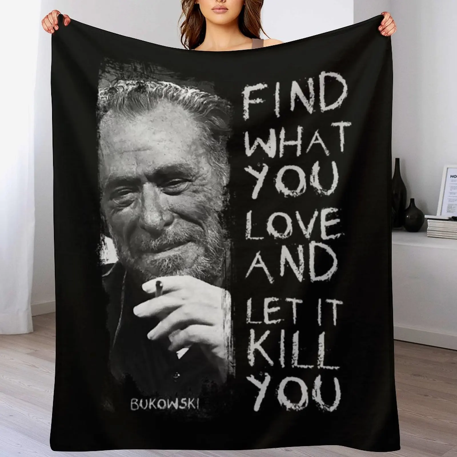 

bukowski quote literature Throw Blanket No Pilling Soft Warm Blanket for Bed