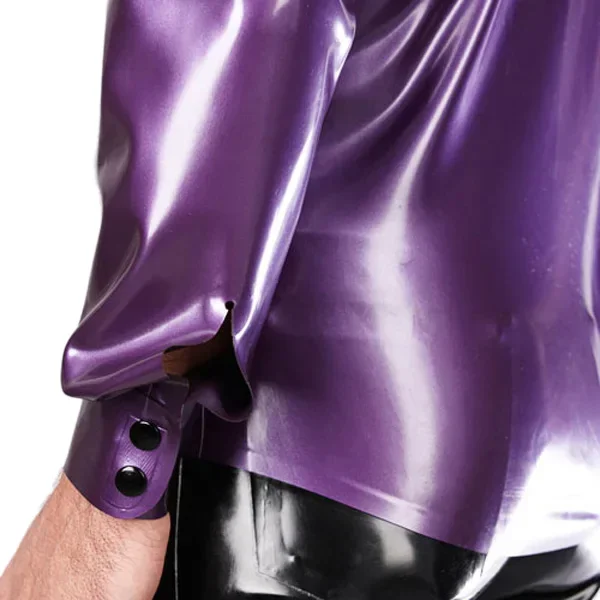 Handmade Customized Latex Rubber Top Blouses Shirt Coat Long Sleeves Suit For Men Rubber Top Wear Cosplay - view 4
