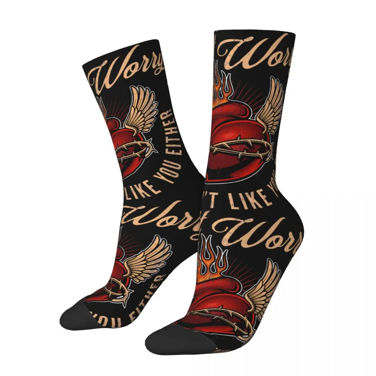 

Vintage Don't Worry My Tattoos Don't Like You Either Crazy Men's compression Socks Unisex Tattoo Style Street Seamless Crew Sock