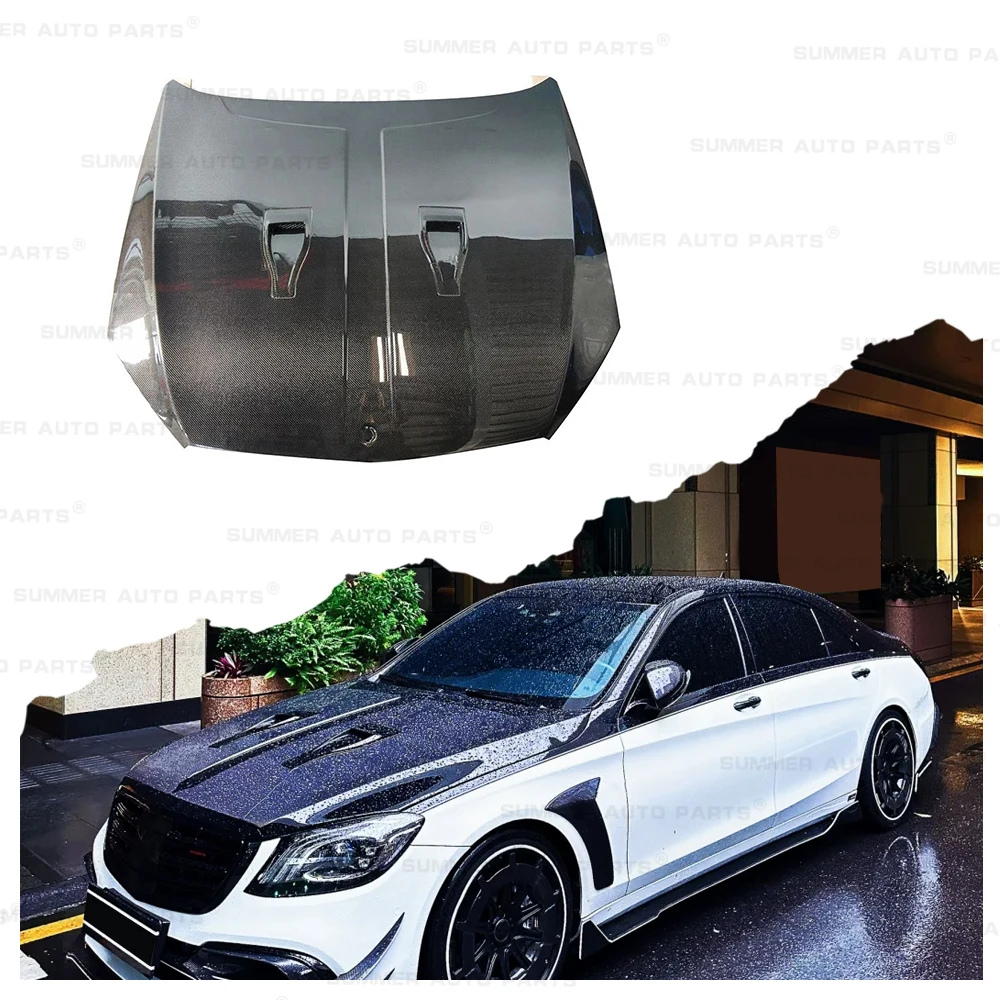 

Summer Auto Parts Customized Forged Carbon Fiber Engine Hood Bonnet Body Kit for Mercedes-Benz S-Class W223