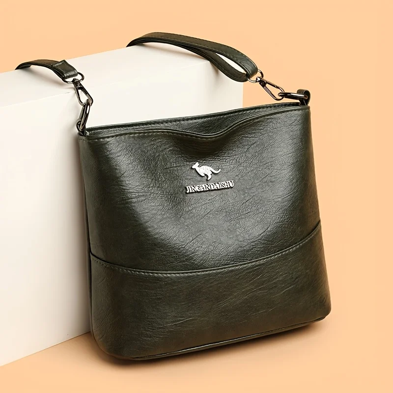 حقيبة كروس واسعة وأنيقة للنساء - محفظة كتف من الجلد الصناعي الناعم مع حزام قابل للتعديل، وإغلاق بسحاب، وجيوب متعددة. #5