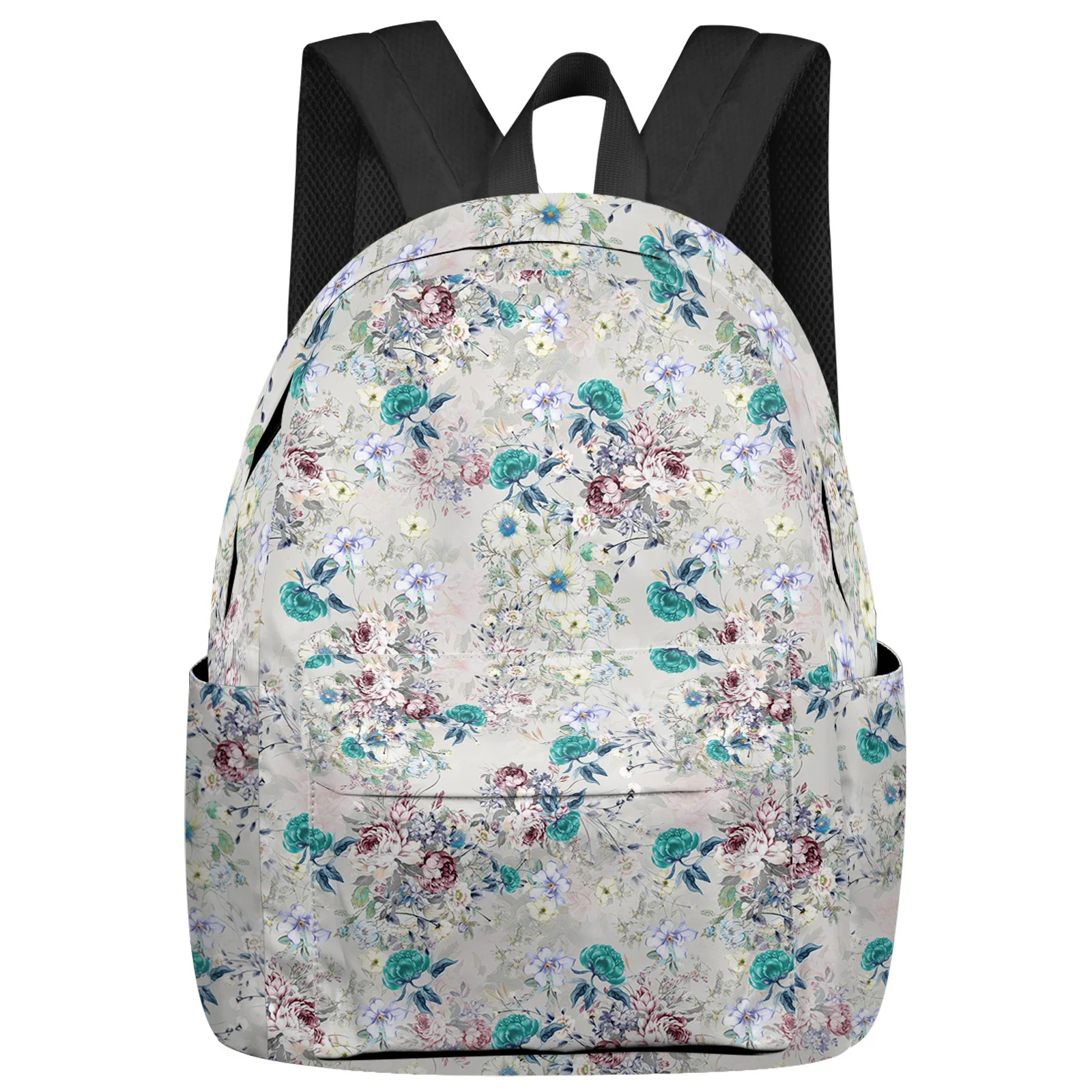 

Flowers Foliage Vintage Student School Bags Laptop Custom Backpack For Men Women Female Travel Mochila