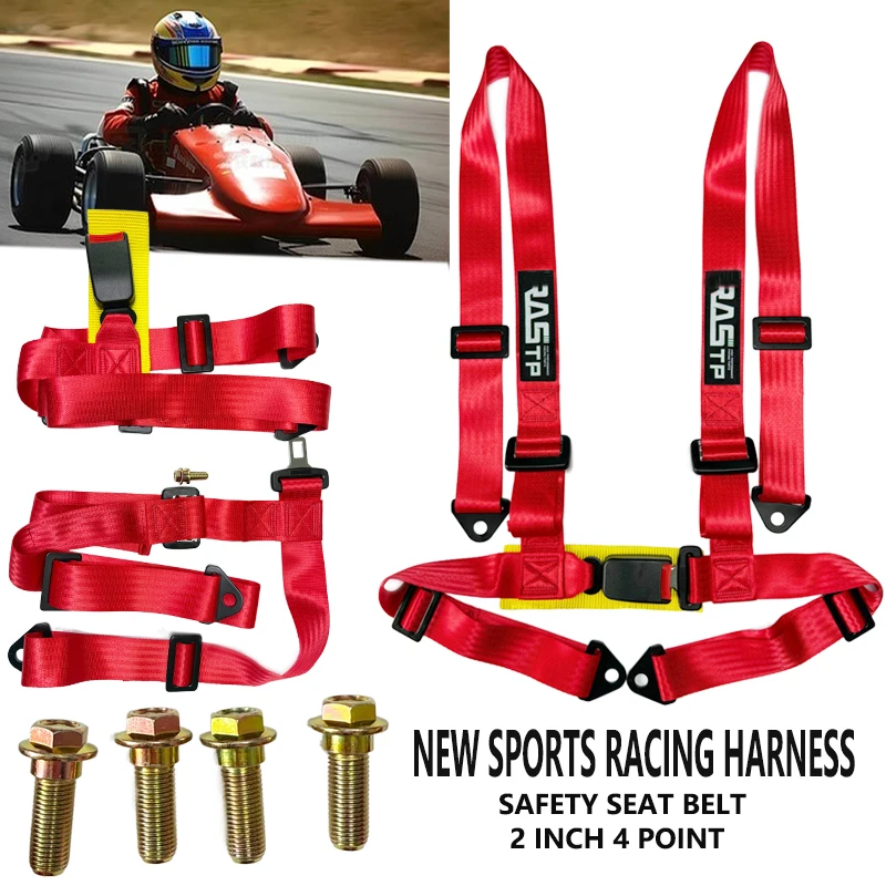 

Racing seat belt car seat belt 2inch 4point red seat belt strap Universal racing seat belt harness 4point quick release seatbelt