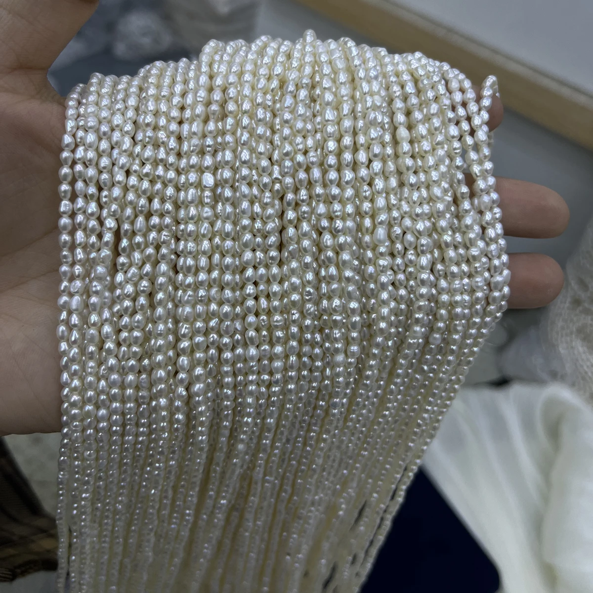 

A 2-3mm Natural Freshwater Pearl Semi-finished Rice-shaped Strand Beads for Jewelry Making DIY Necklace Bracelet Accessories