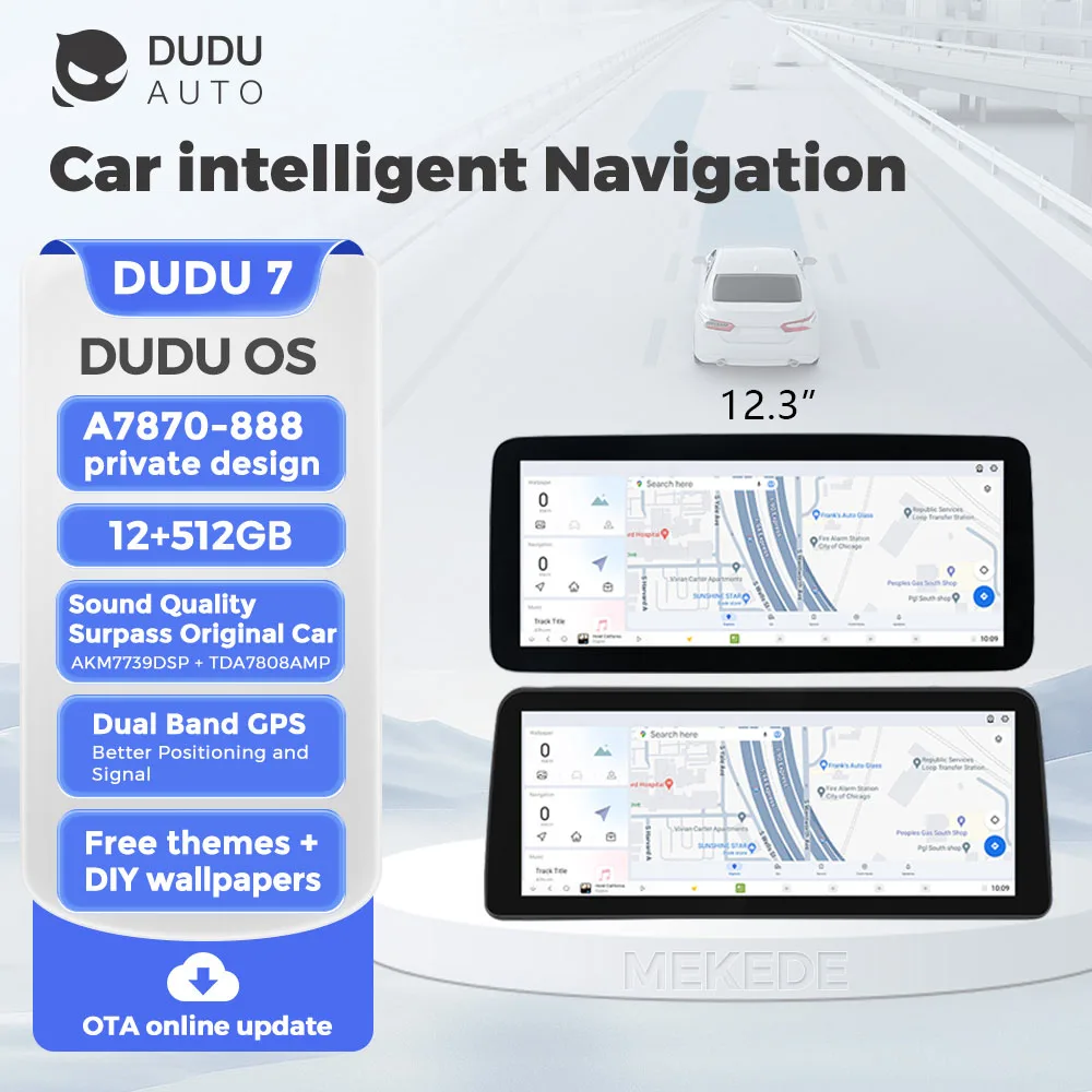 DUDUAUTO DUDU7 Android 13 12G+512GB car intelligent systems Multimedia 12.3inch For Toyota VW Hyundai Kia Benz Honda Audi Ford