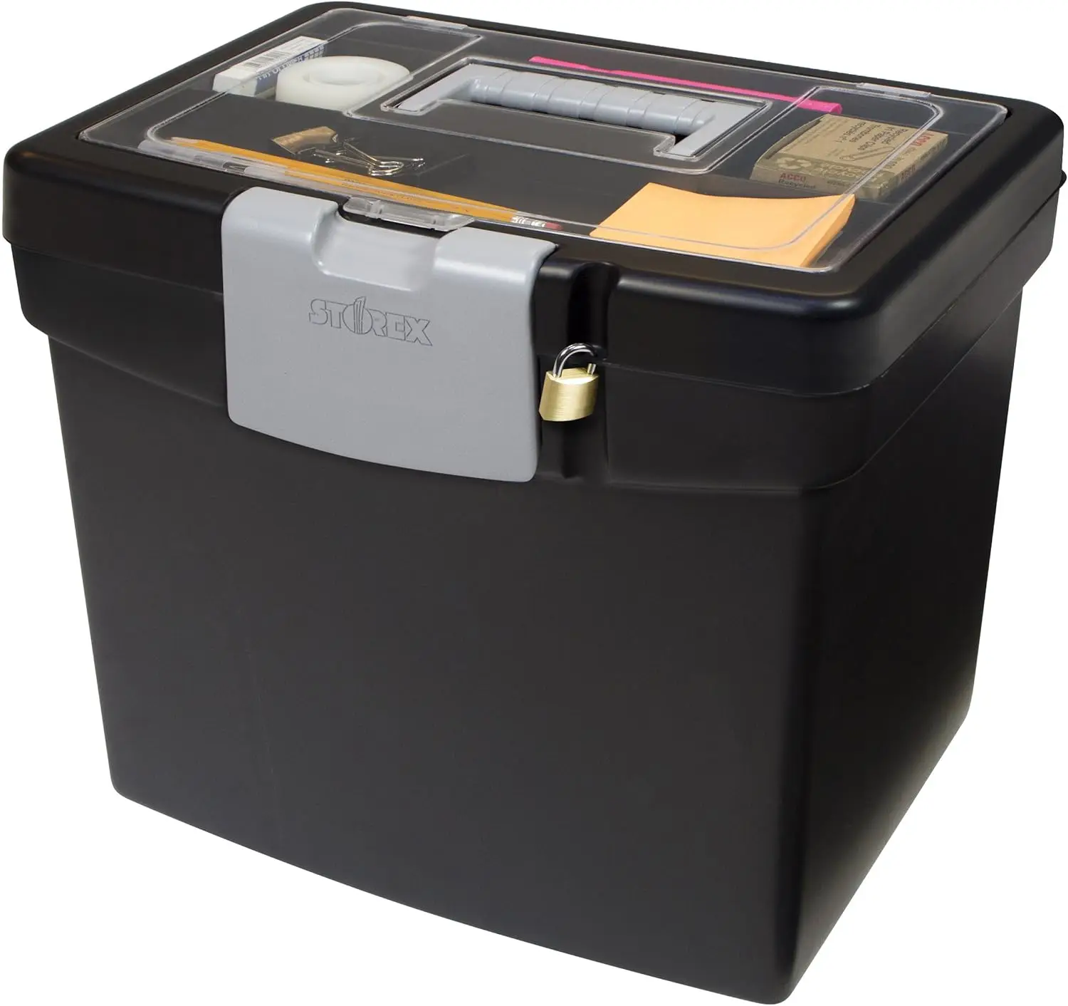 

File Storage Box with XL Lid, Black, 2-Pack