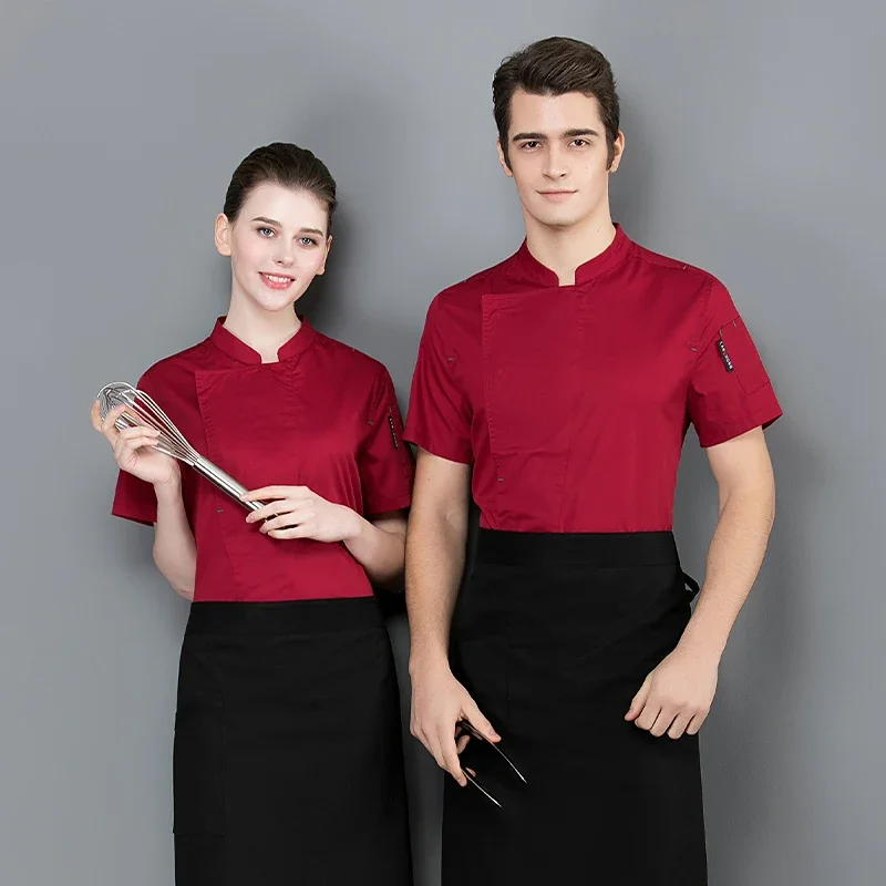 

Chef Overalls Men's Chef Uniform Restaurant Clothing Kitchen Costume Professional Chef's Shirt Cafeteria Hotel Work Clothes