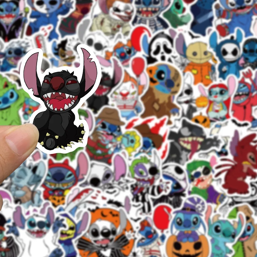 10/50pcs Funny Disney Halloween Stitch Horror Character Anime Stickers DIY Scrapbook Notebook Phone Laptop Luggage Sticker Toy