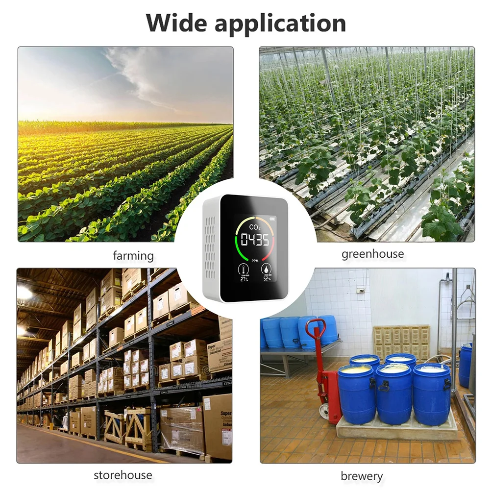 Monitor Co2-detectie Kooldioxide Elektronische mini-hygrometer Temperatuur-vochtigheid