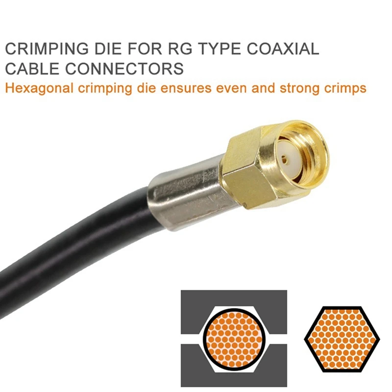 Set di pinze a crimpare per cavi coassiali HOT Pinze a crimpare HS-05H per RG55, 62
