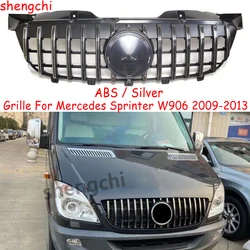 W906 GT Style Black/ Silver Front Bumper Grill For Mercedes Benz Sprinter W906  Pre-facelift Racing Grille 2009-2013