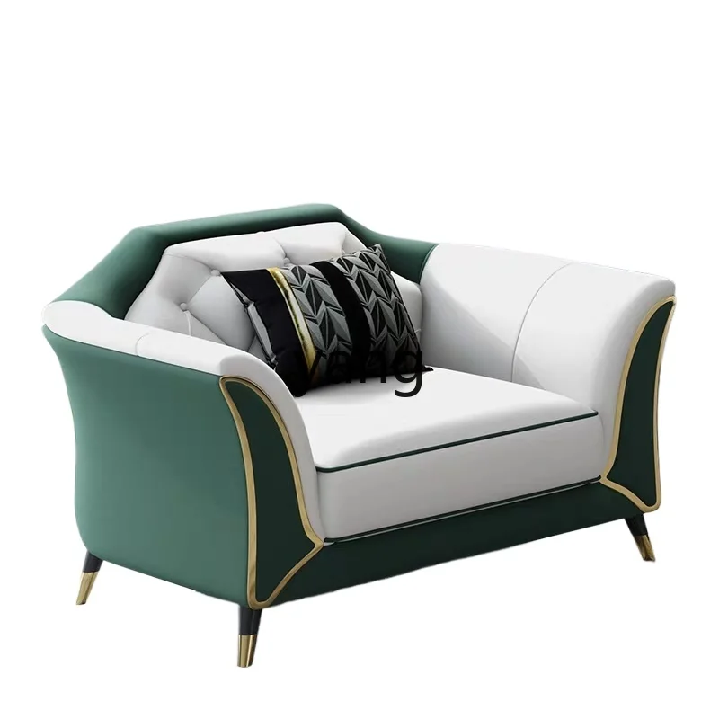 

Lh American dark green new light luxury combination post-modern simple Hong Kong-style leather corner sofa