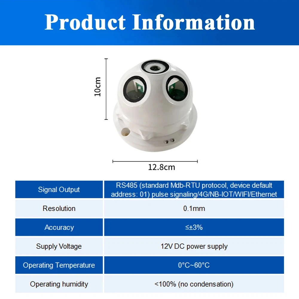 Optical Rainfall Sensor 485 Optical Rain Gauge Smart Agrometeorological Pulse Automatic Rainfall Monitoring Station