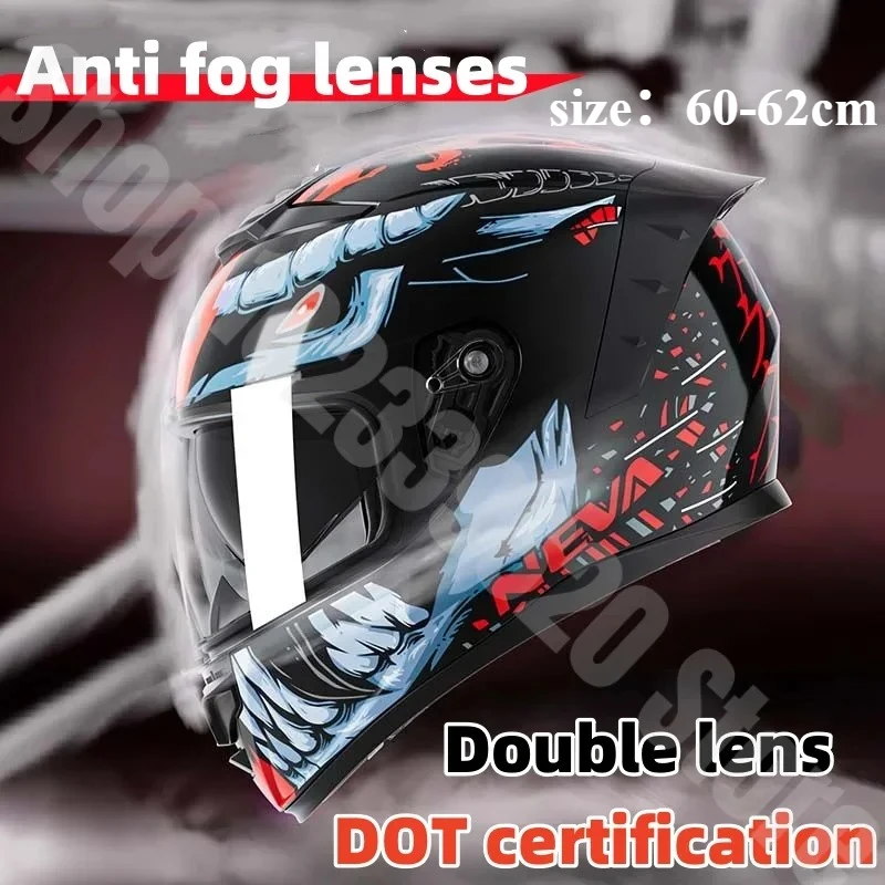 

DOT Certified Winter Motorcycle Riding Helmet Dual Lens Full Face Helmet Anti Fog Motorcycle Helmet Suitable for All Seasons