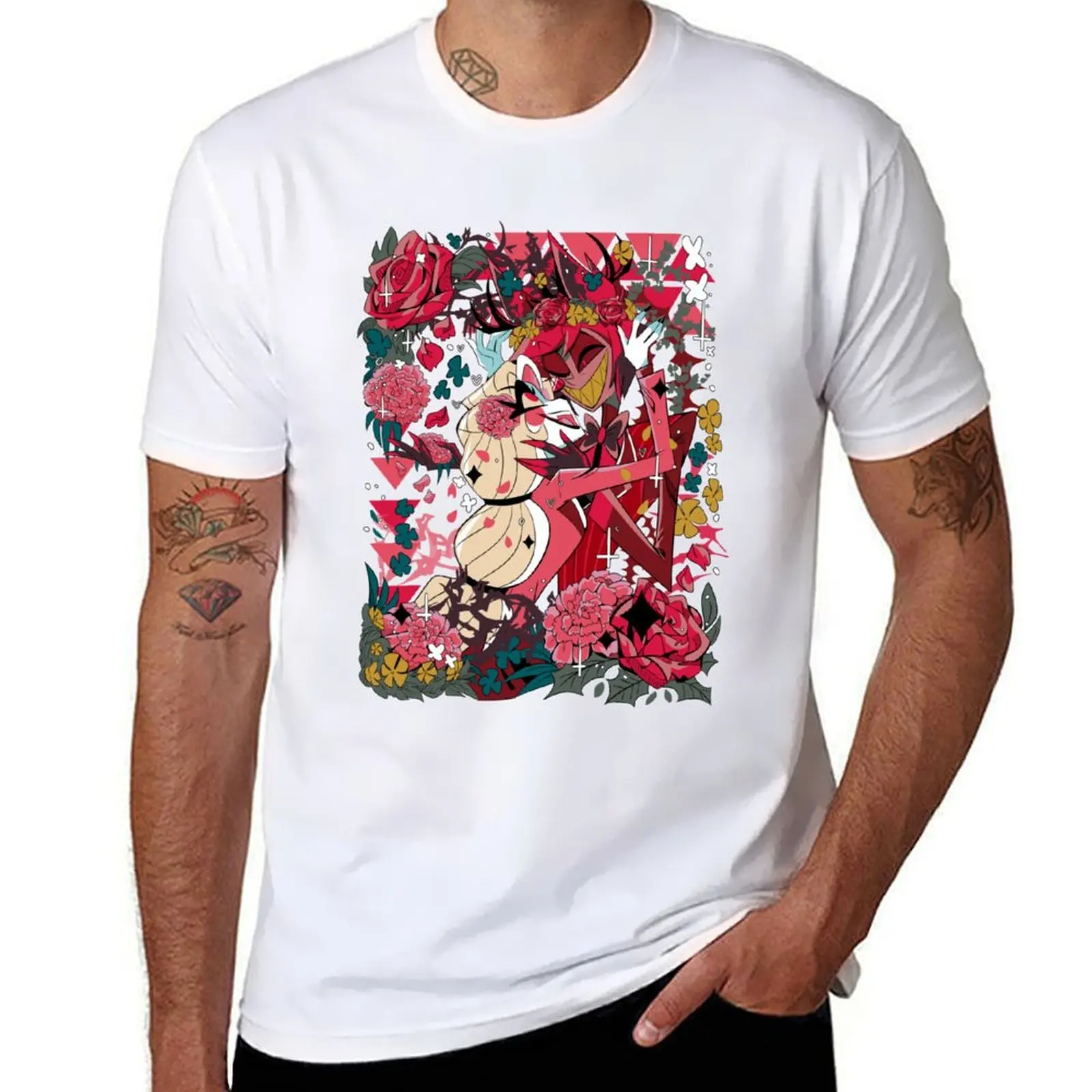 

Charlie + Alastor 2023 Inspired Spring Collection Fanmerch WHITE ver T-Shirt t shirts for man graphic funny T-Shirt