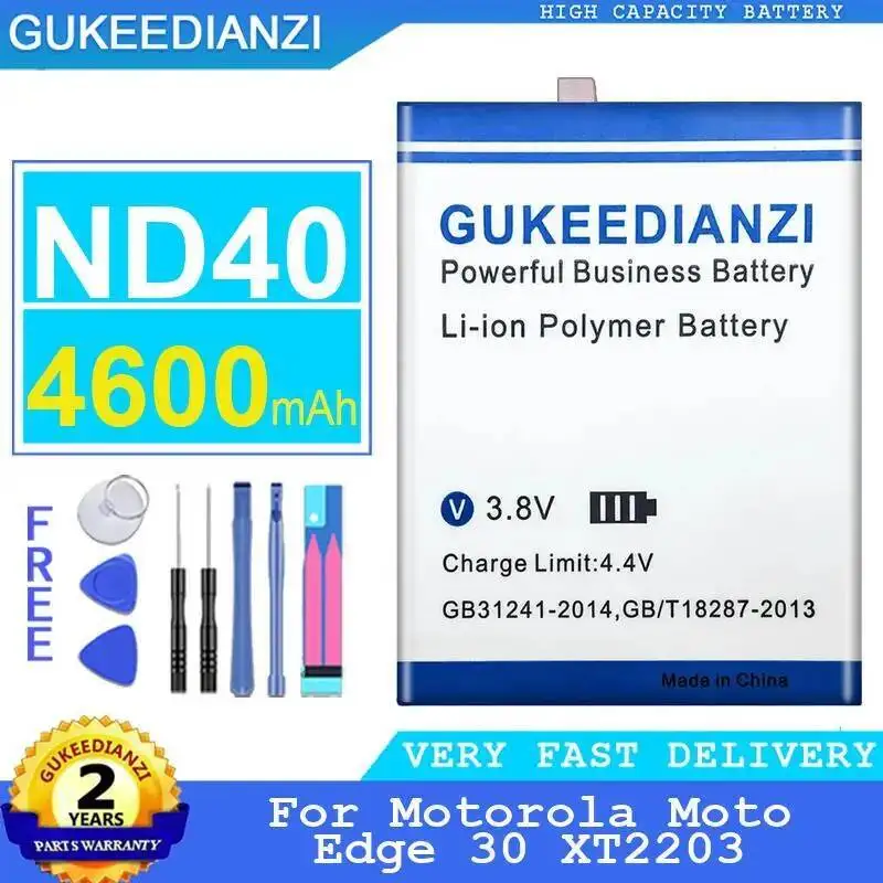 

ND40 Mobile Phone Battery For Motorola Moto Edge 30 XT2203 4600Mah Fast Charging