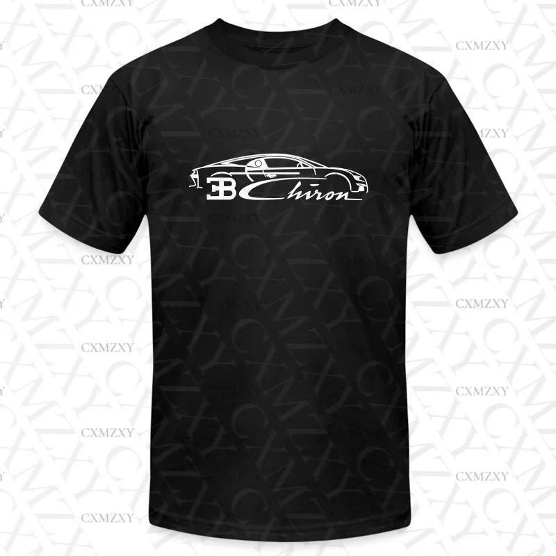 

Men T Shirt Casual Bugati Chiron Racing T-shirt Graphic Summer Short Sleeves 100% Cotton S-3XL