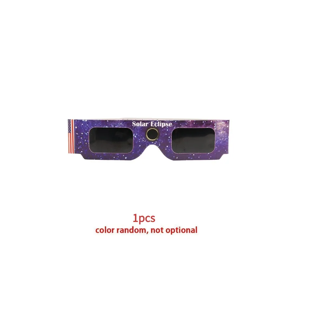 1-100 Stuks Papier Zonsverduistering Bril Anti-Uv Kijkbril Veilige Shades Observatie Zonnebril Beschermen Ogen Willekeurige Kleur