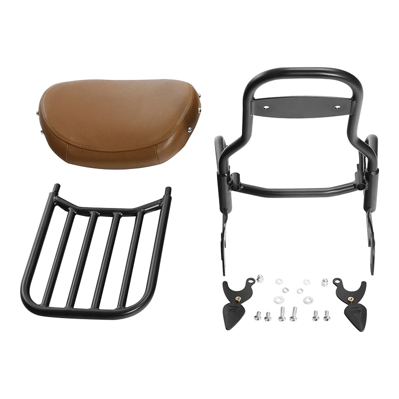 Motorcycle Sissy Bar Luggage Rack W/ Backrest For Indian Pursuit Limited Premium 2024 Challenger Elite 2023 Vintage Dark Horse