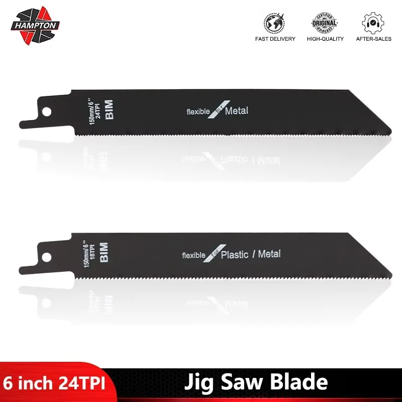 Reciprocating Saw Blade 6 inch 24TPI/9 inch 6TPI High Carbon Steel for Wood, Metal, Plastics, Aluminum Fast Cutting Tools