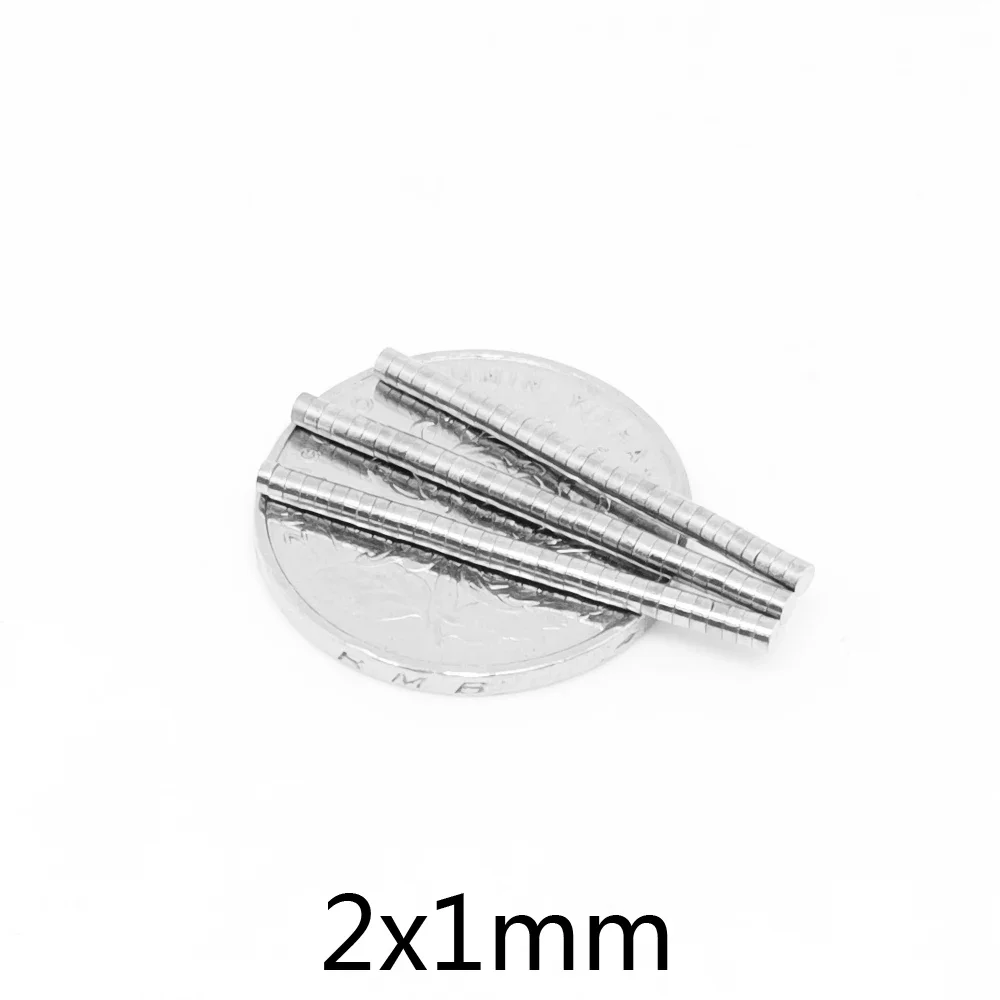 2x1 Small Round Magnet 2*1mm Neodymium Powerful  Magnetic 2x1mm Permanent NdFeB Strong Magnet 2*1 mini Disc Magnet