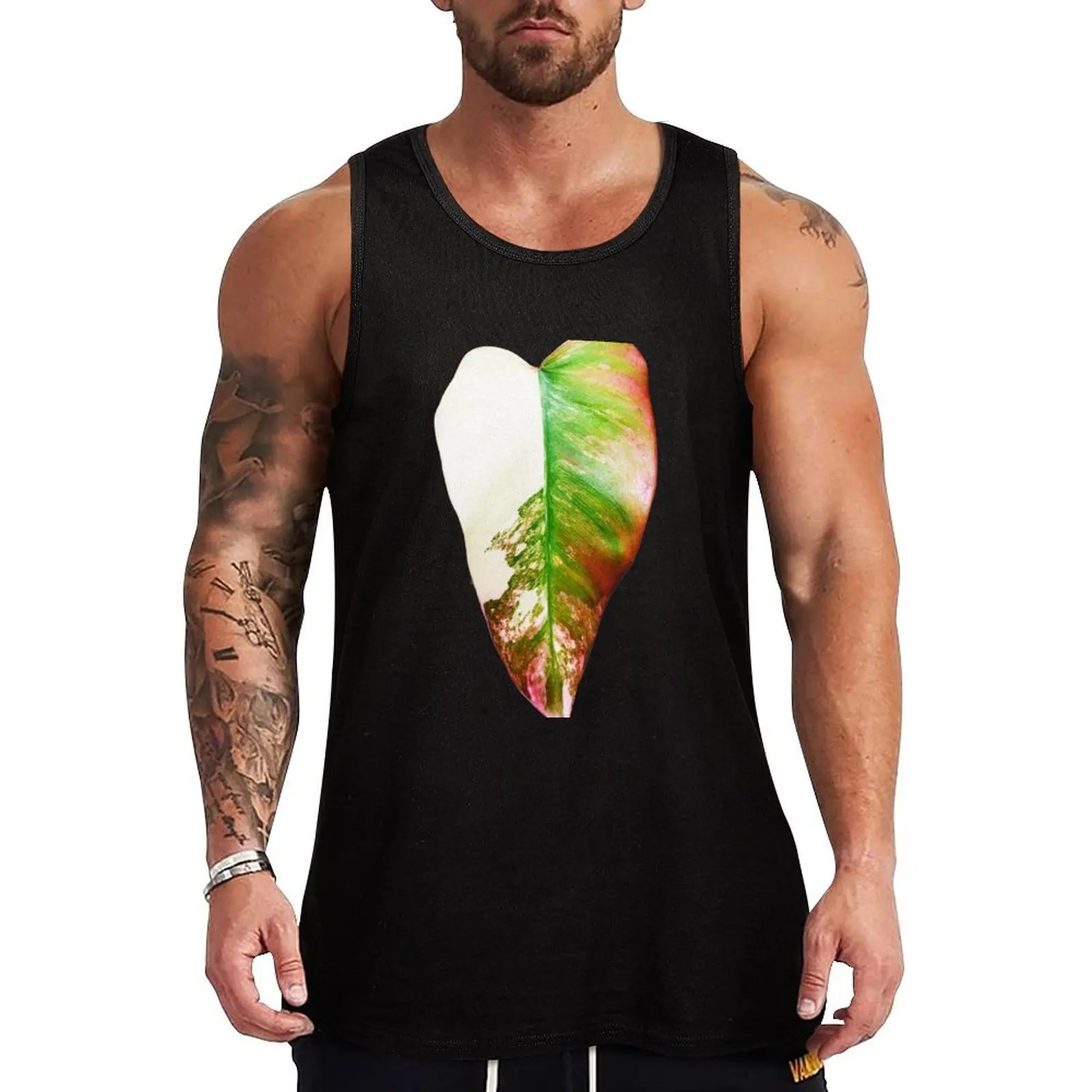Foto única y orgánica de un Philodendron strawberry shake 1 Tank Top Workout Running Tank Top Ropa ligera y transpirable