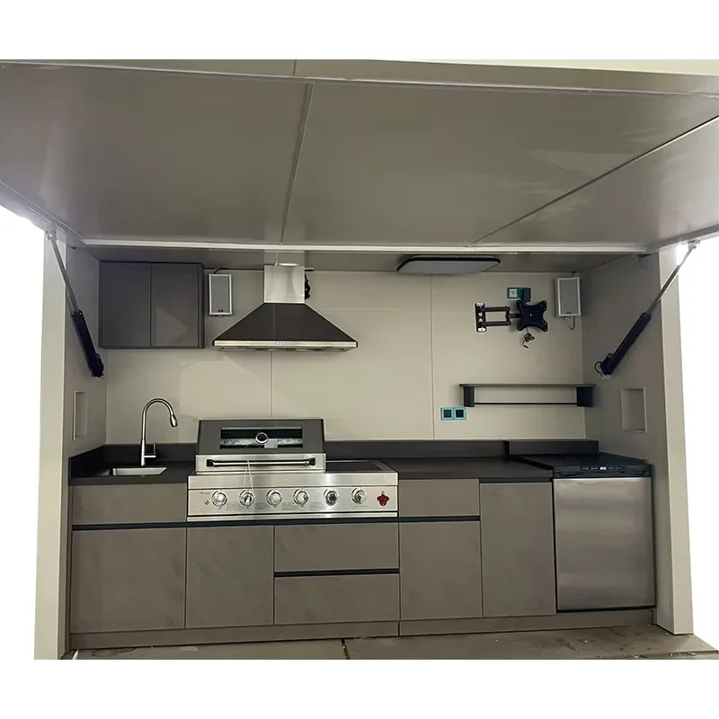 CUSTOMIZED Luxury Outdoor Stainless Steel Kitchen Cabinets With Bbq Grill