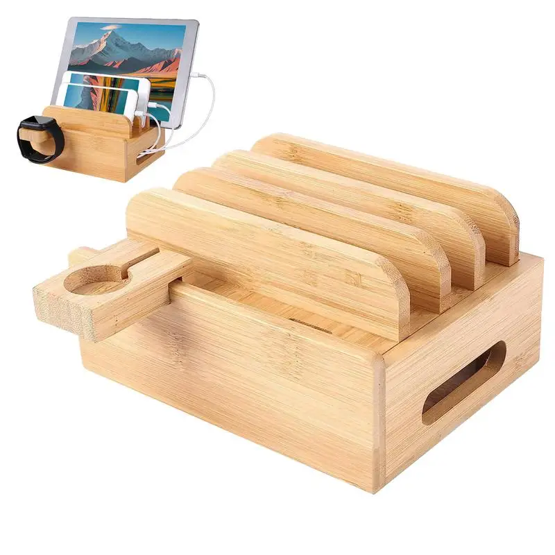 

Wood Charging Station Organizer Multifunctional Phone Docking Station Nightstand Charging Station Organizer For Cell Phone Watch