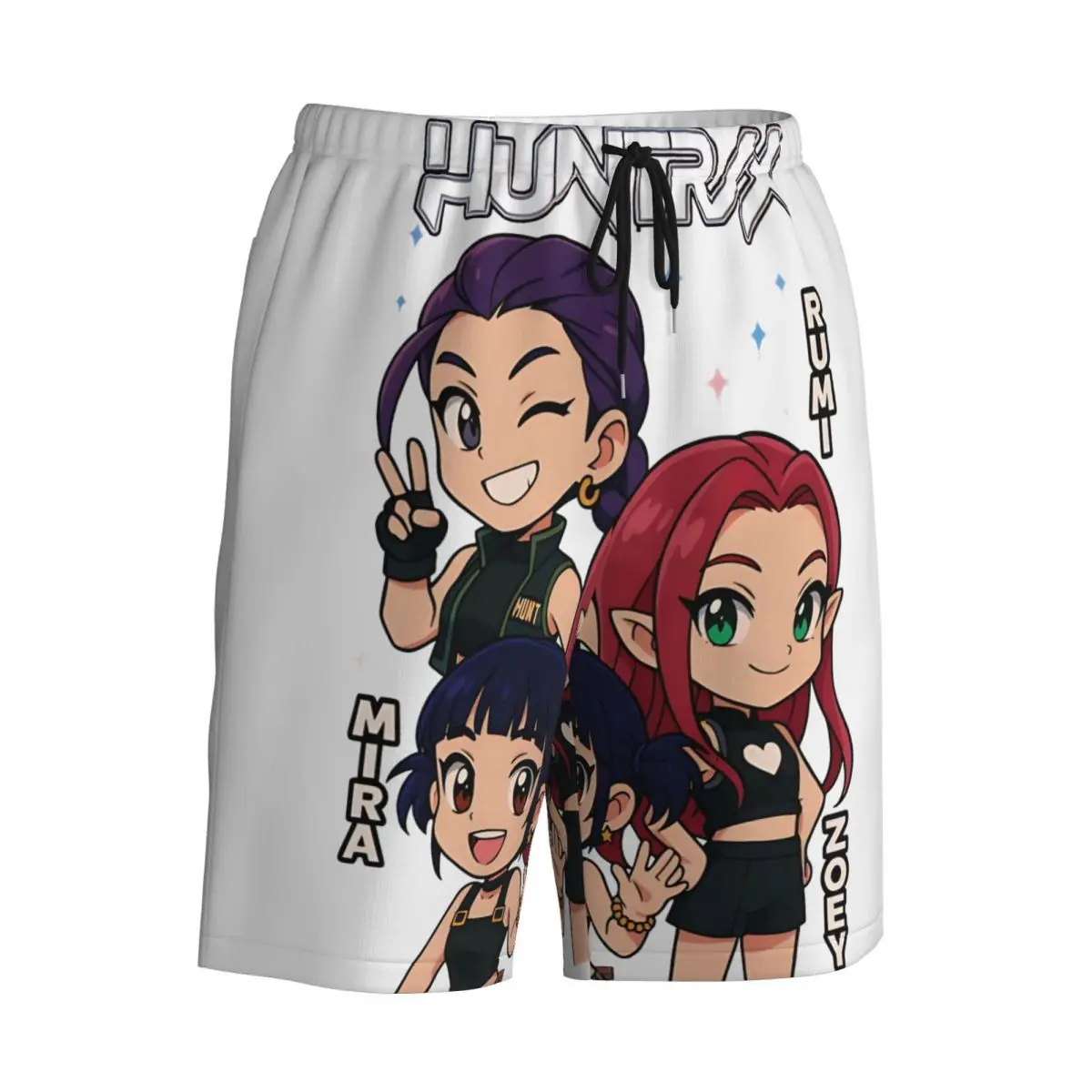 Male Board Shorts Kpop Demon Hunters Huntrix Anime Hawaii Swim Trunks Quick Dry Sports Hot Sale Oversize Beach Shorts
