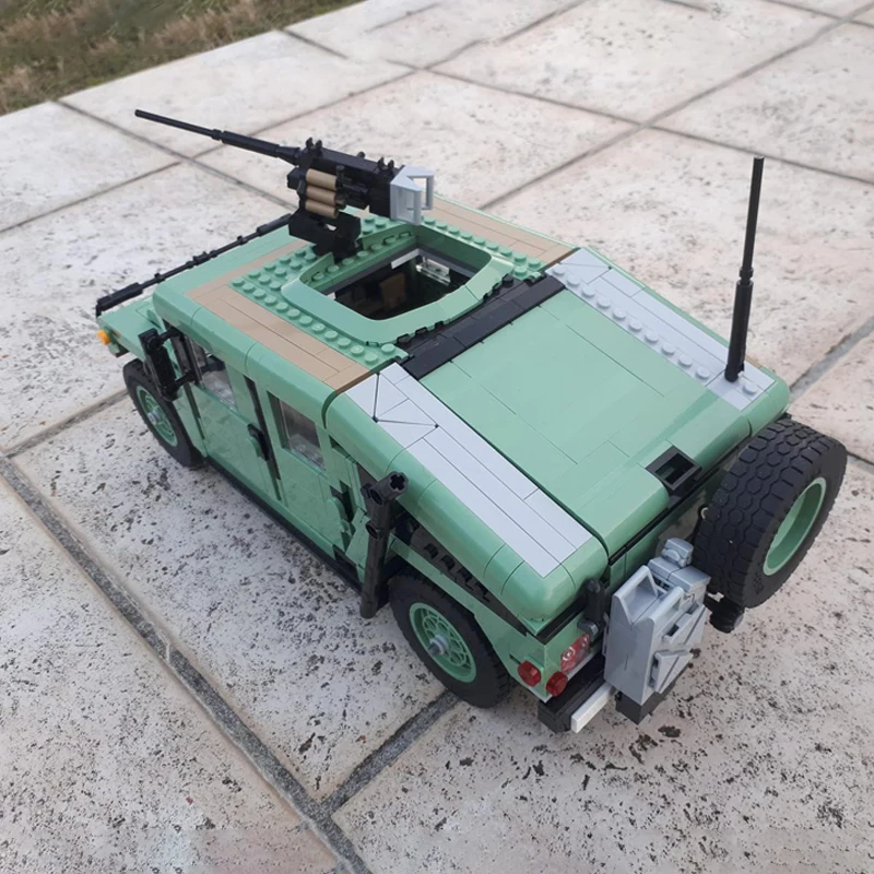 Nowy MOC Humvee klocki Model HMMWV wysokiej jakości uniwersalny 4-kołowy niezależny pojazd z zawieszeniem DIY cegły zabawki