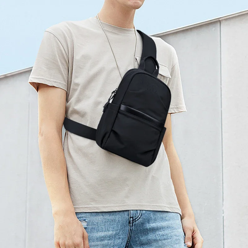 Casual men's backpack, fashionable and simple crossbody bag, large capacity single shoulder chest hanging bag