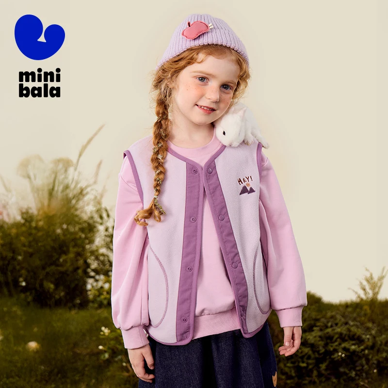 

Mini Bala Kids Vest 2025 Autumn New Anti Static Fleece Outdoor Warm Layering Piece
