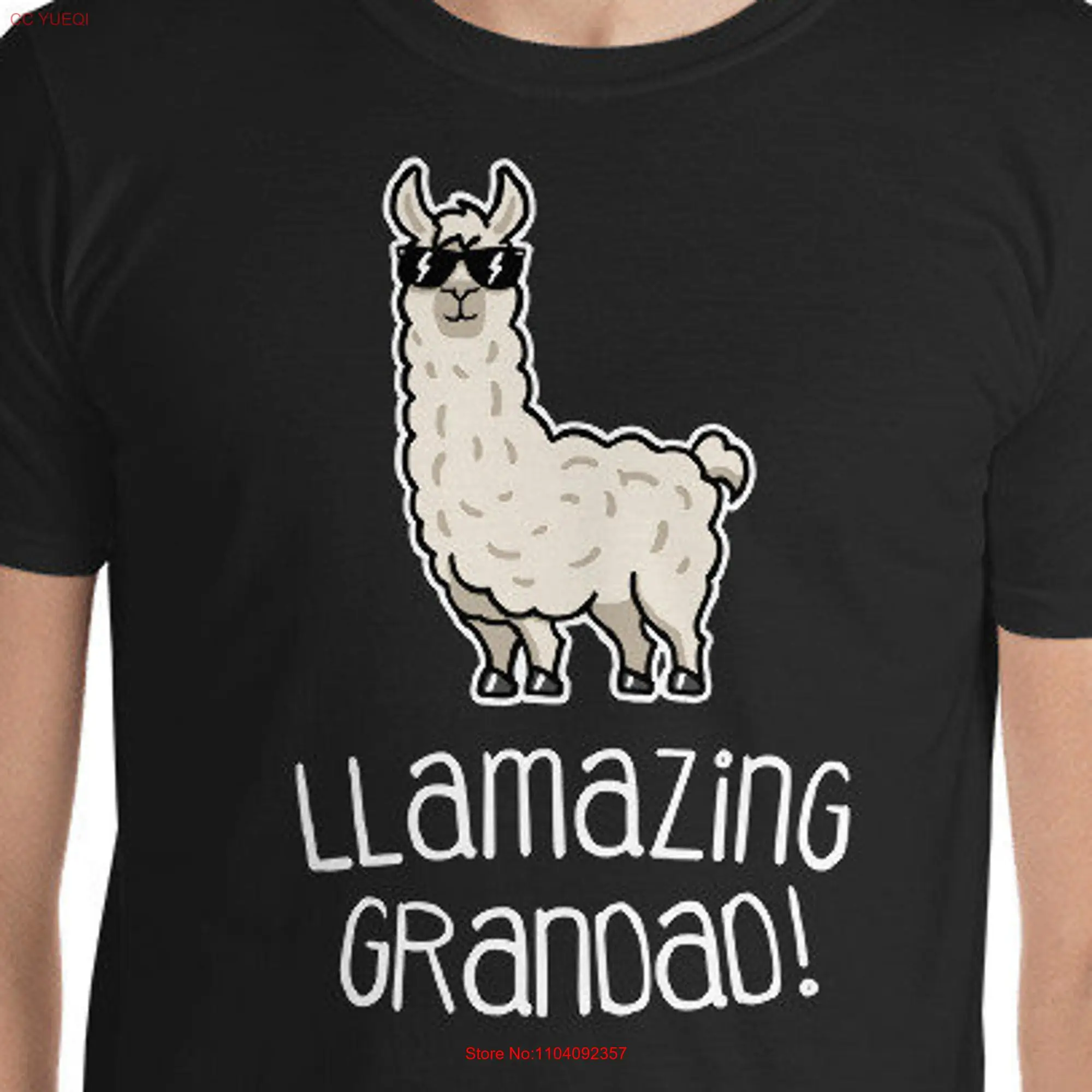 Grandad Llama T Shirt Funny Llamazing Granddad s Mens Cool Image Picture Quote From Grandkid long or short sleeves