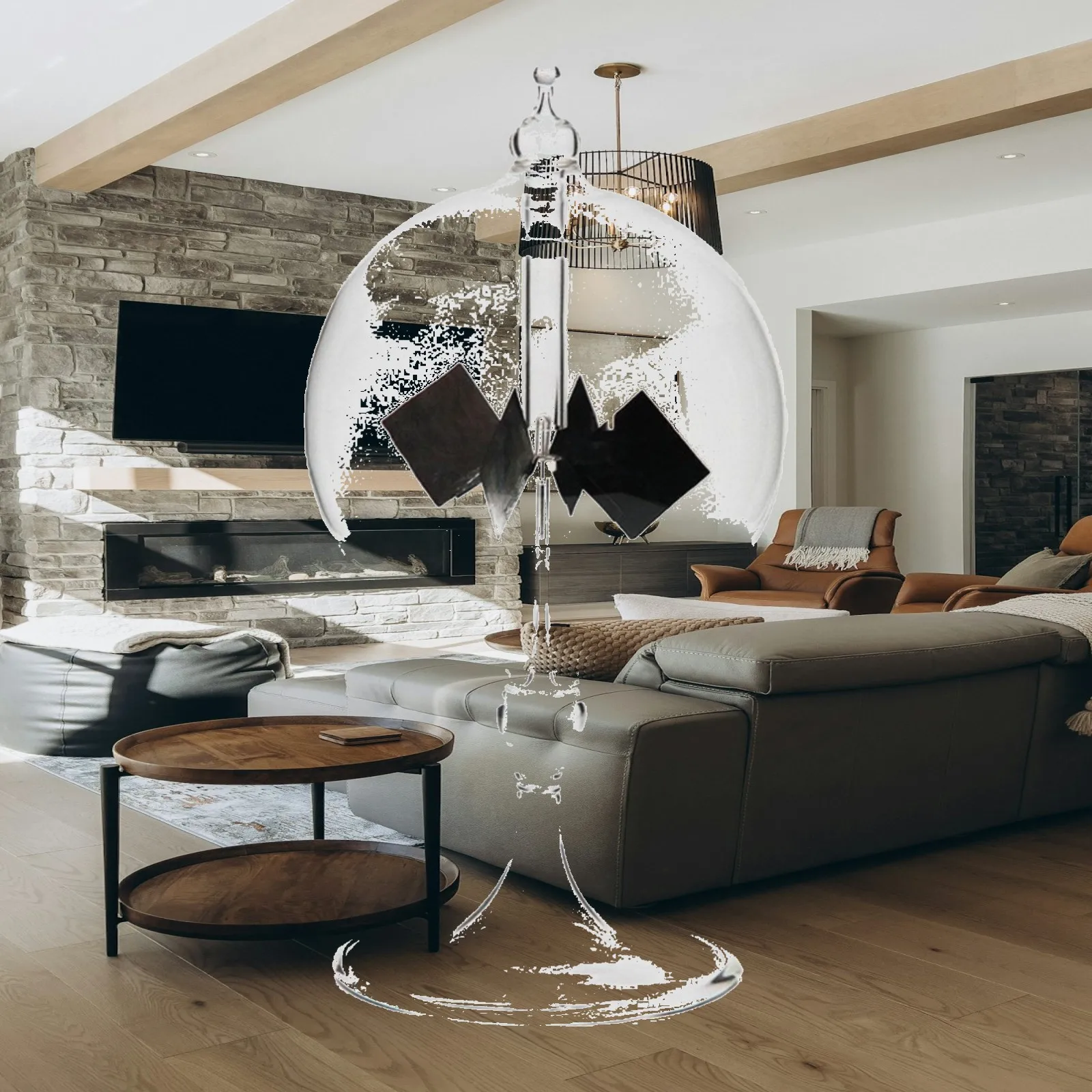 Light Mill Transparent Hand-Made Glass Crookes Radiometer Spherical Glass Radiometer with Base for Children