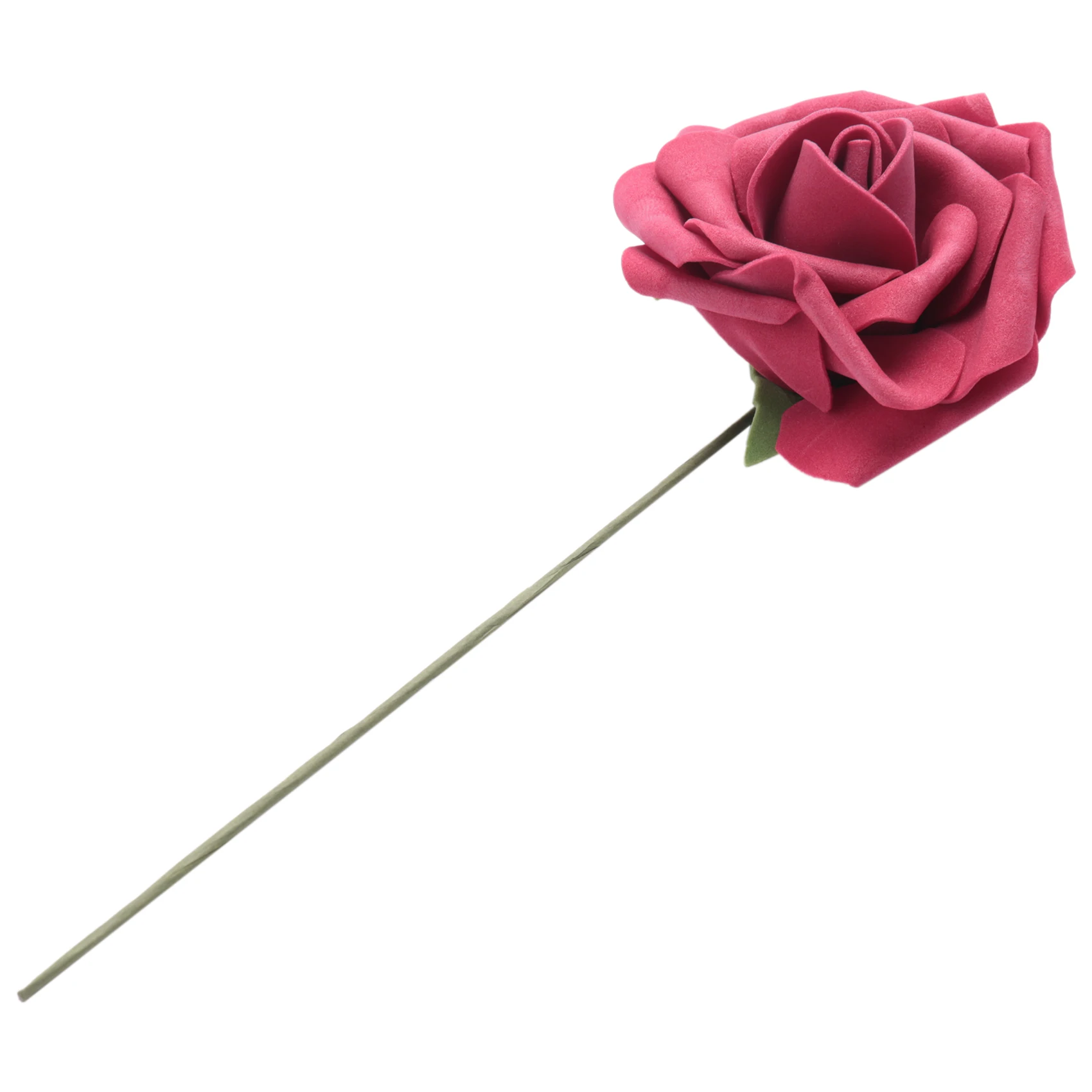 Fleurs Artificielles 25 PièCes SéRies RéEl à la Recherche de Bourgogne Faux Roses avec des Tiges pour les Bouquets de Mariage