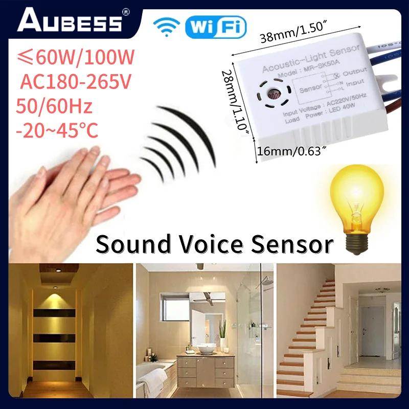 Sound Voice Sensor Home Improvement Smart Sensor Switches Module 220V Detector Intelligent Auto On Off Light Switch Accessories