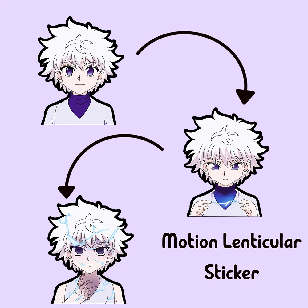 Killua Motion Refrigerator Sticker Hunter X Hunter Car Decals Anime Sticker Waterproof Decals for Suitcase,Laptop,Wall,Etc Gift